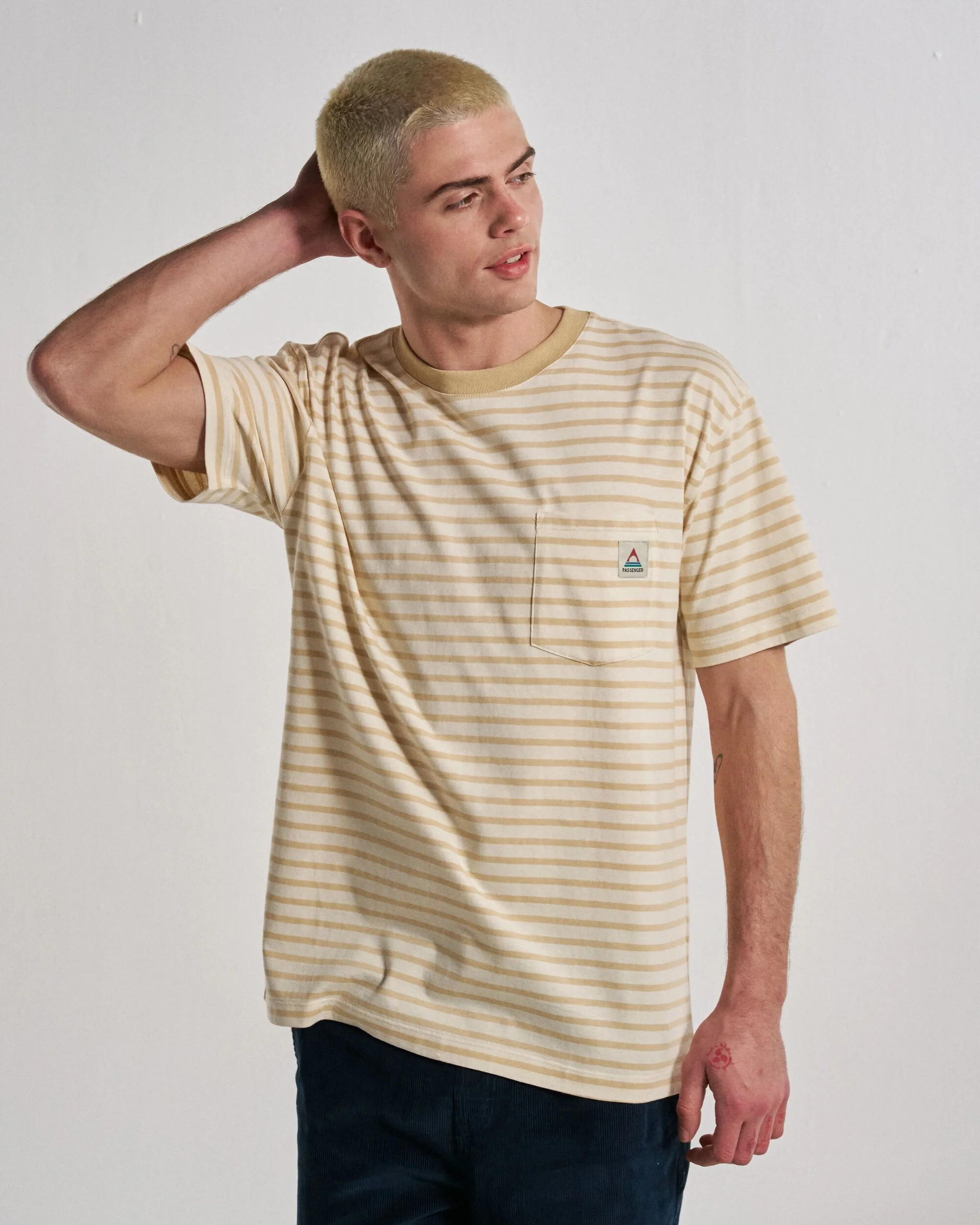 Zen Relaxed Fit T-Shirt - Stone Stripe - Image 6